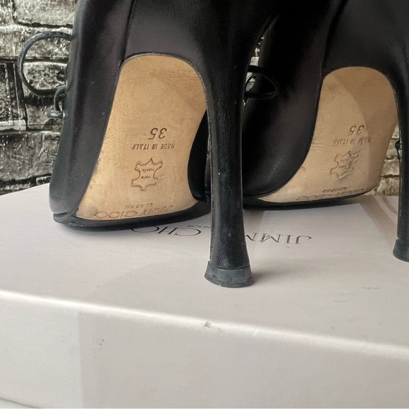 Jimmy Choo Black Lace-Up Heels - Picture 8 of 12